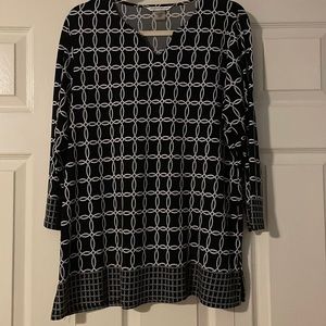 Allison Daley Tunic Black/White Tunic Size M
